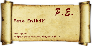 Pete Enikő névjegykártya